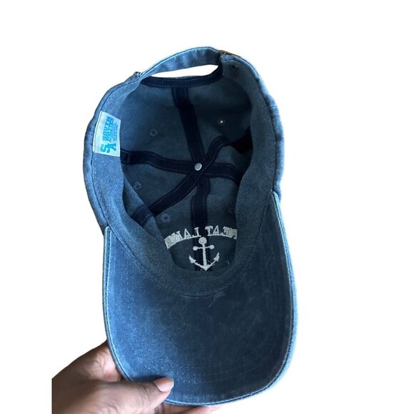 Great Lakes Unsalted Embroidered Adjustable Chambray Denim Cap By South Athletic - Picture 6 of 7